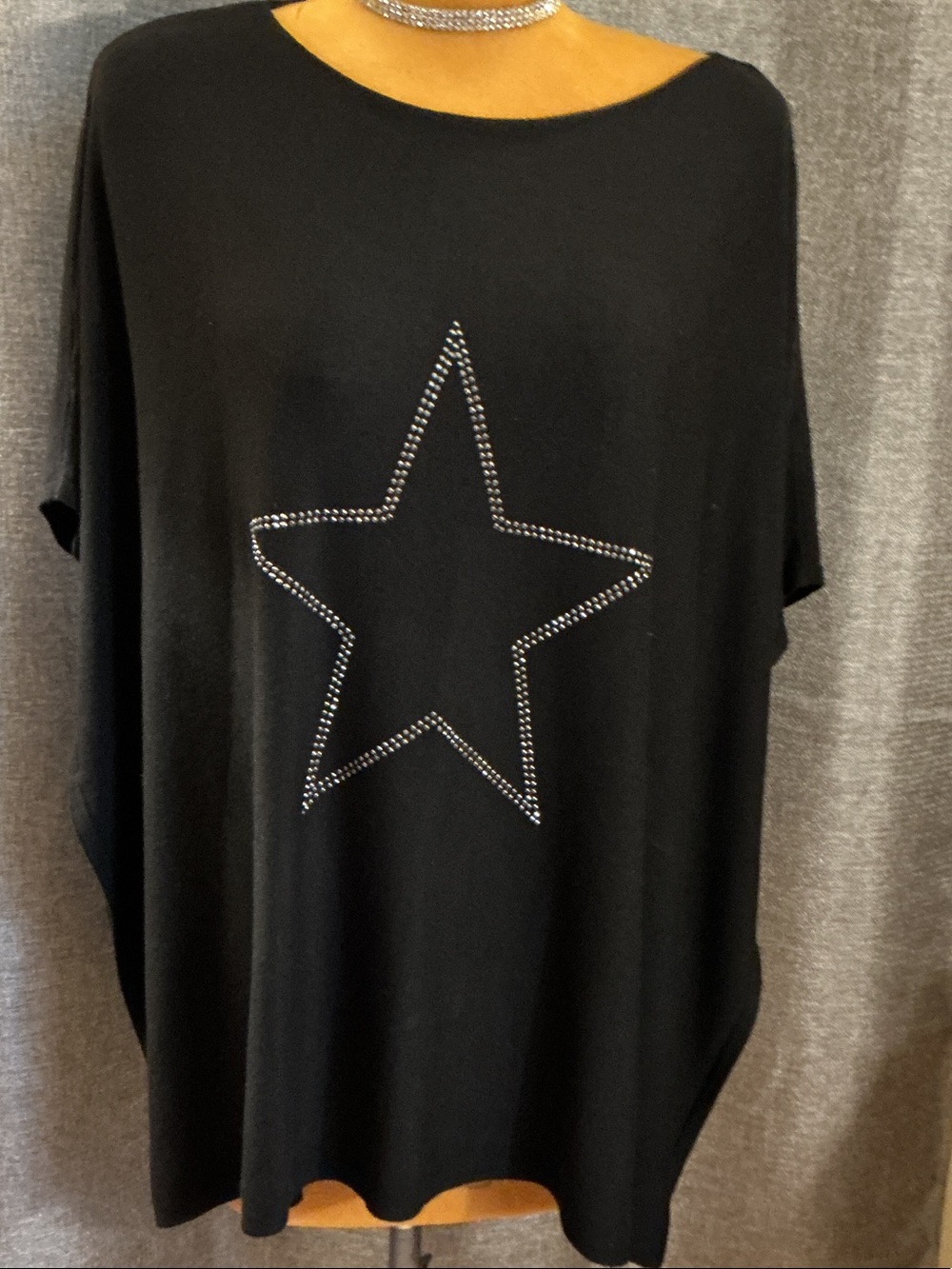 Black Studded Star Tunic Top - Women